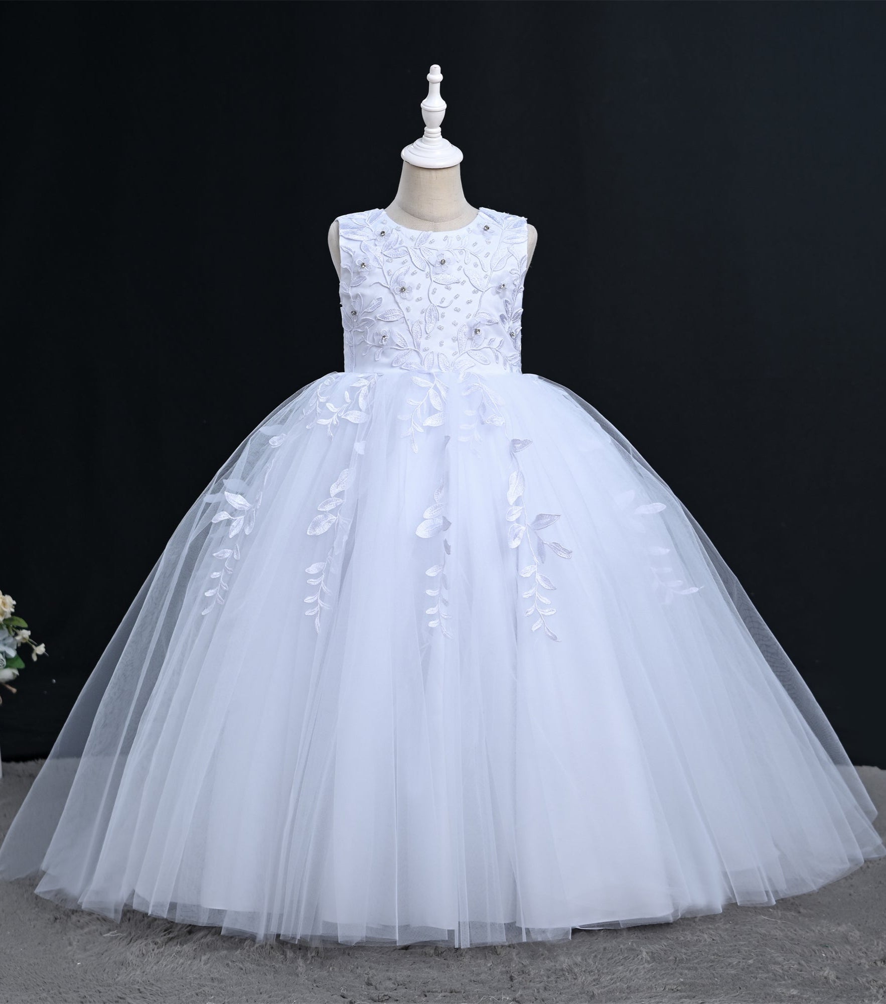 Pure White Holy Communion dress with Sweep Train