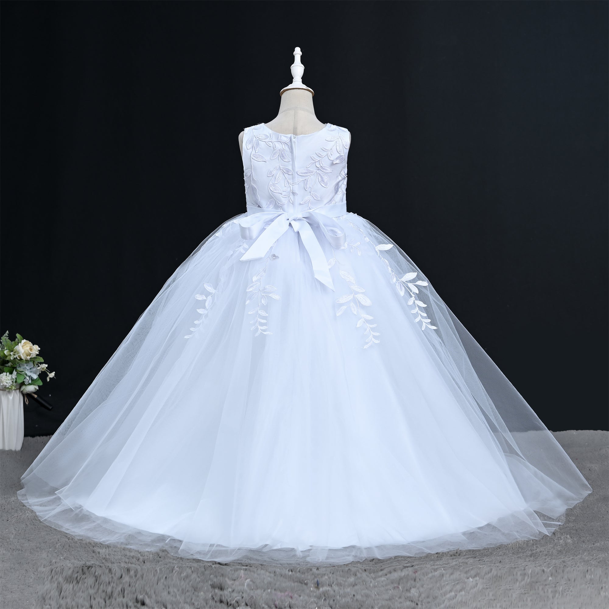 Pure White Holy Communion dress with Sweep Train