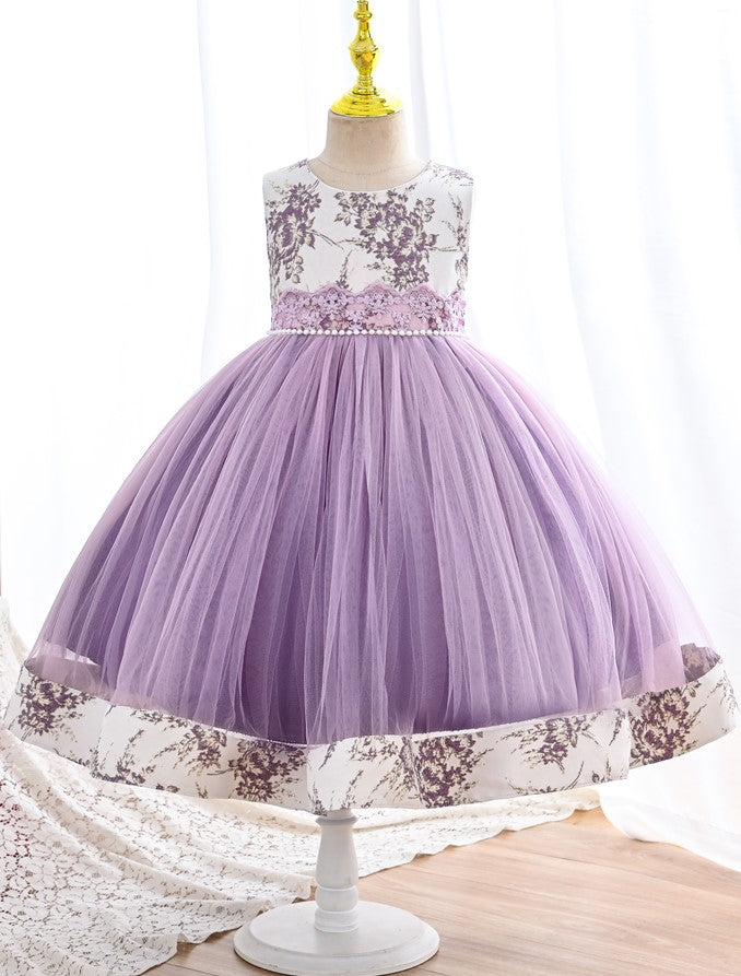 Girls Purple Dress With Jacket and Bag