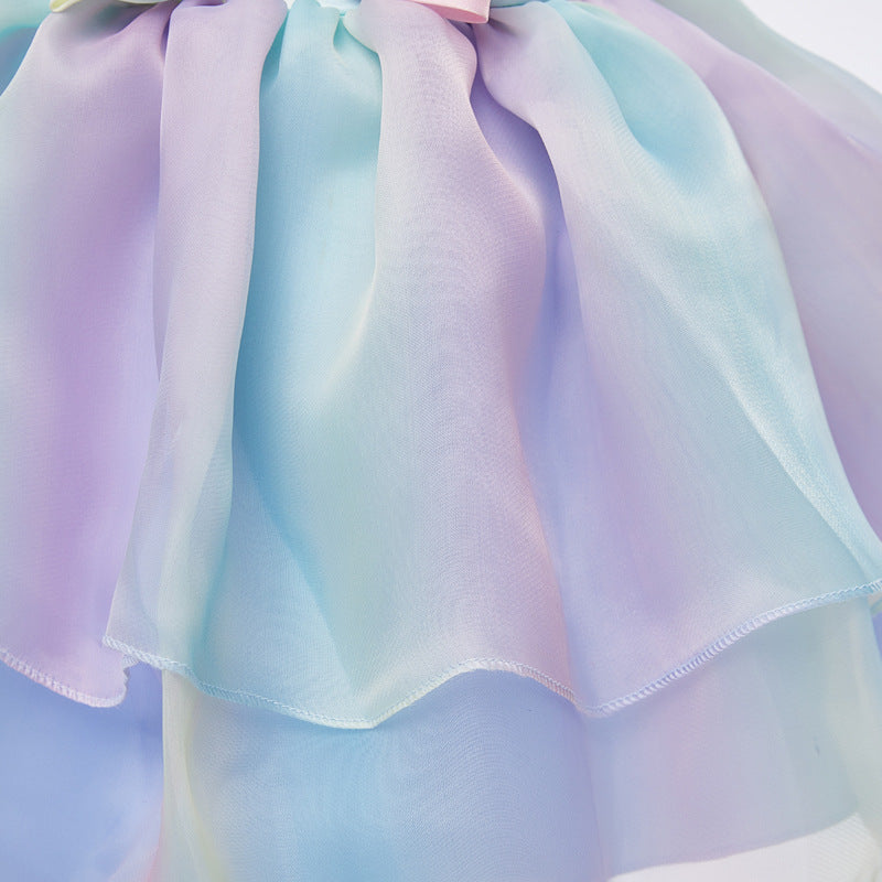 Rainbow Baby Girl Dress With HeadBand