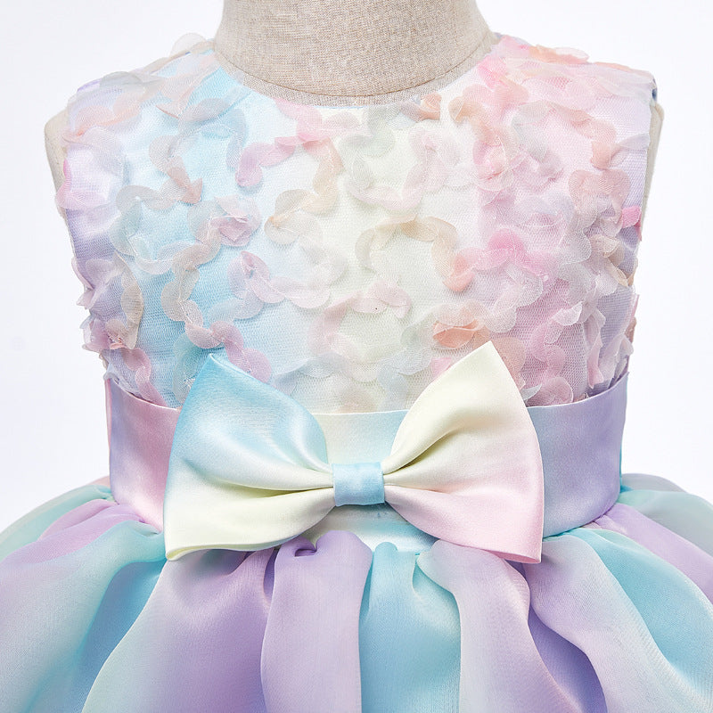 Rainbow Baby Girl Dress With HeadBand