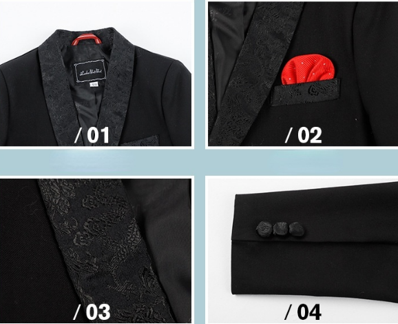 Boy Wedding Black Tuxedo Suit 3pc Set