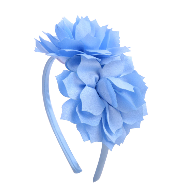 Blue Cute Flowers Hair Band