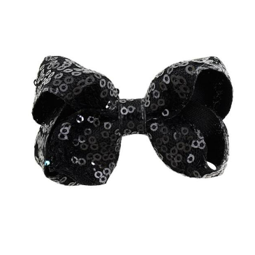 Black Sequin Bow Head Clip