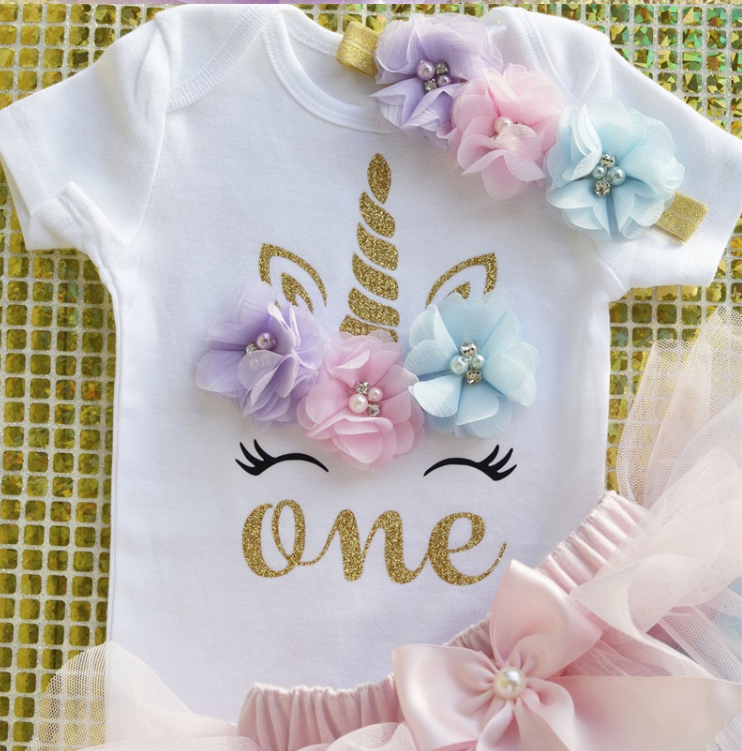 Baby Girl First Birthday Tutu Unicorn Dress