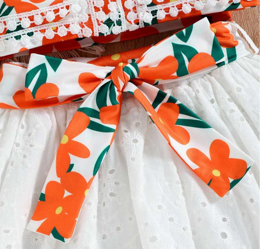 Girls SummerLace Top+Skirt Set