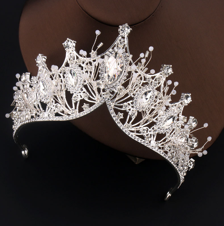 Princesses Silver Rhinestones Large Crown/Tiara