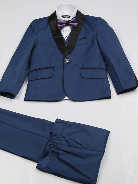 Boys Wedding Royal Blue Tuxedo Suit 3pc Set