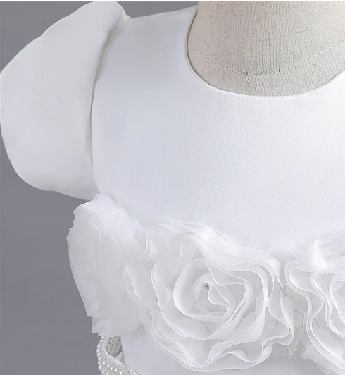 Flower Girl Dress Floral Floor Length White