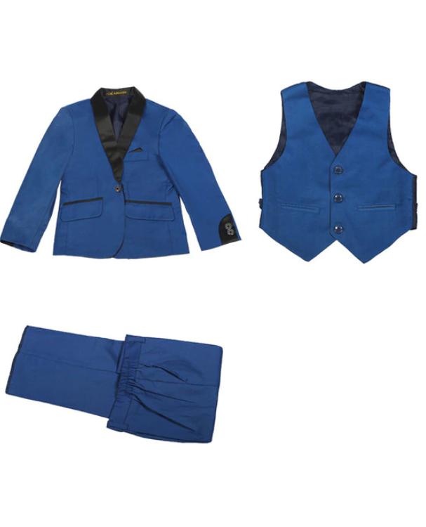 Boys Wedding Royal Blue Tuxedo Suit 3pc Set