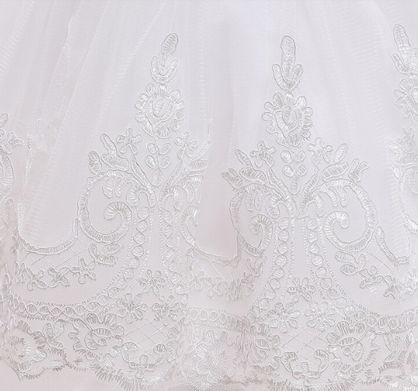 Baby Girl Baptism Dress - Lace Trim Dress