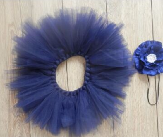 Baby Girls Blue Tutu Skirt + Headpiece