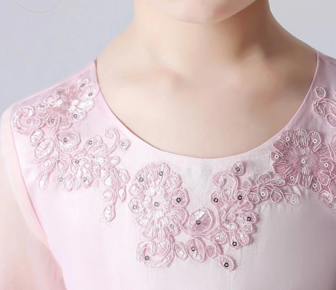 Long Sleeve Pink Gown