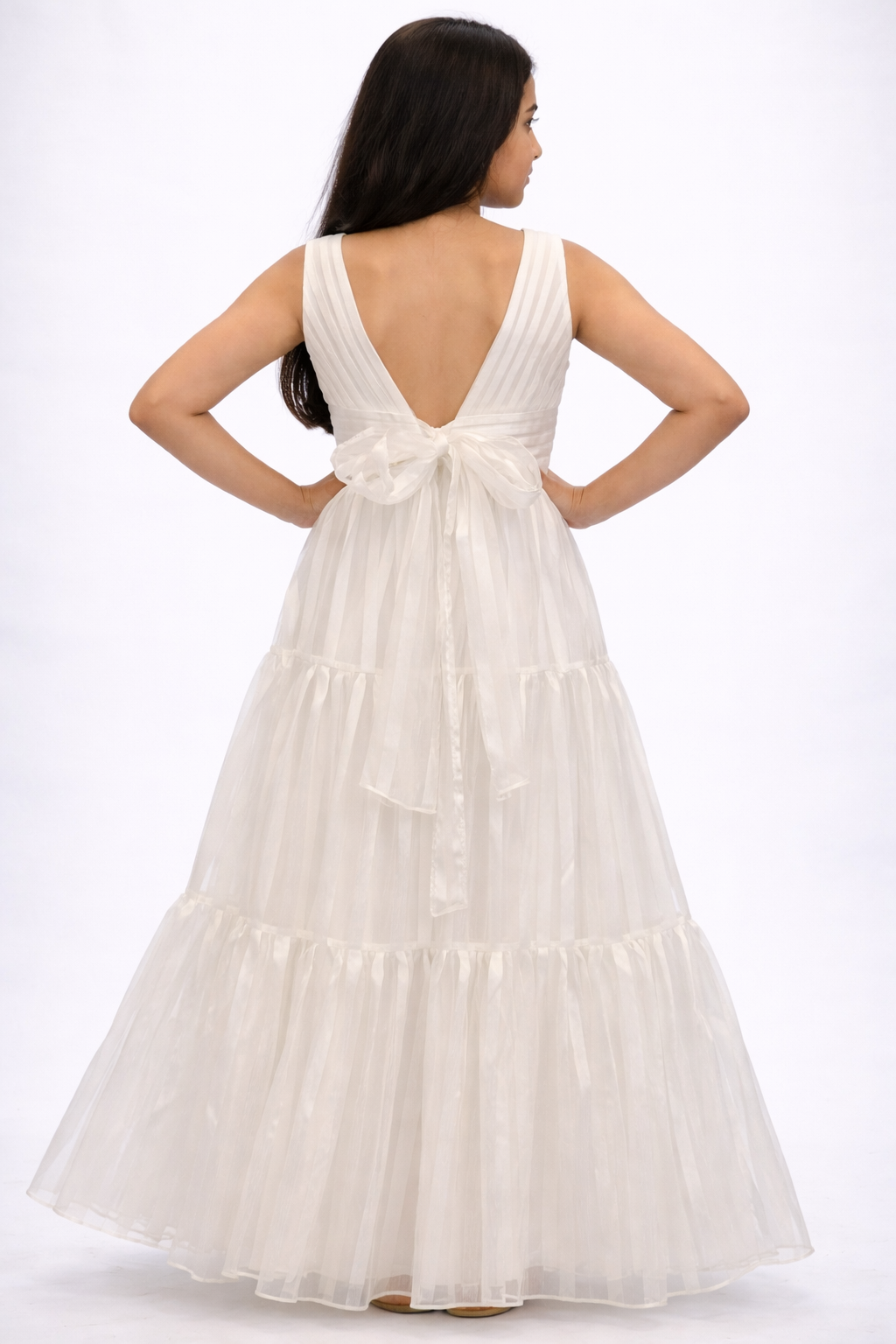 Girls Tired Maxi Dress - Ivory Dress