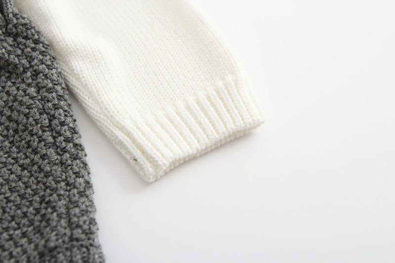 Baby Knit Bodysuit White/Grey
