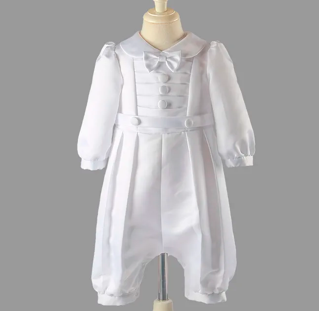 Baby Boy Baptism Romper