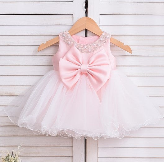 Baby Girl Pink/White Tutu With Headband
