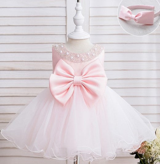 Baby Girl Pink/White Tutu With Headband