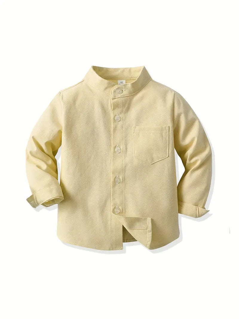 Boys Cotton Blend Yellow Shirt