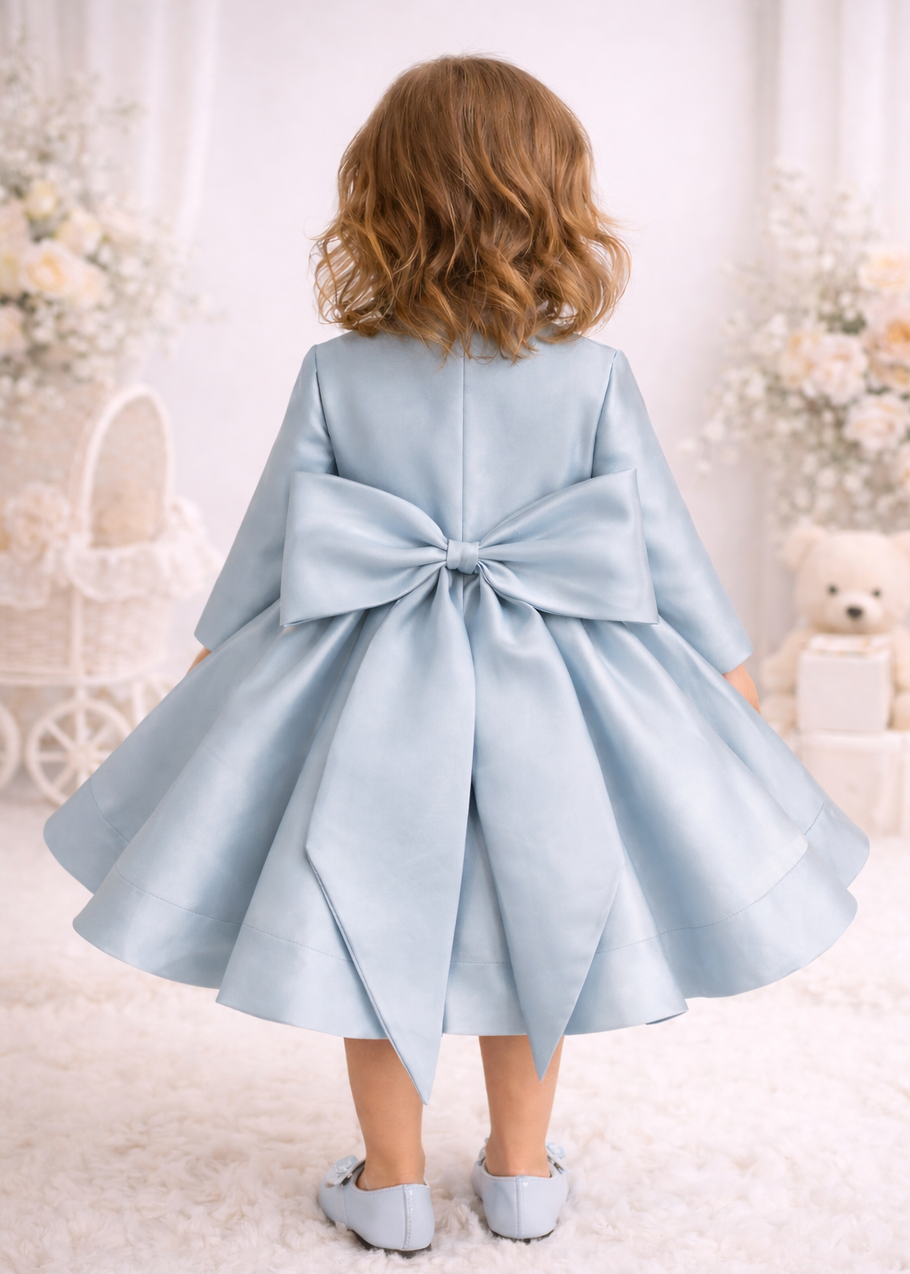 Baby Girl First Birthday Dress - Blue Dress With Jacket