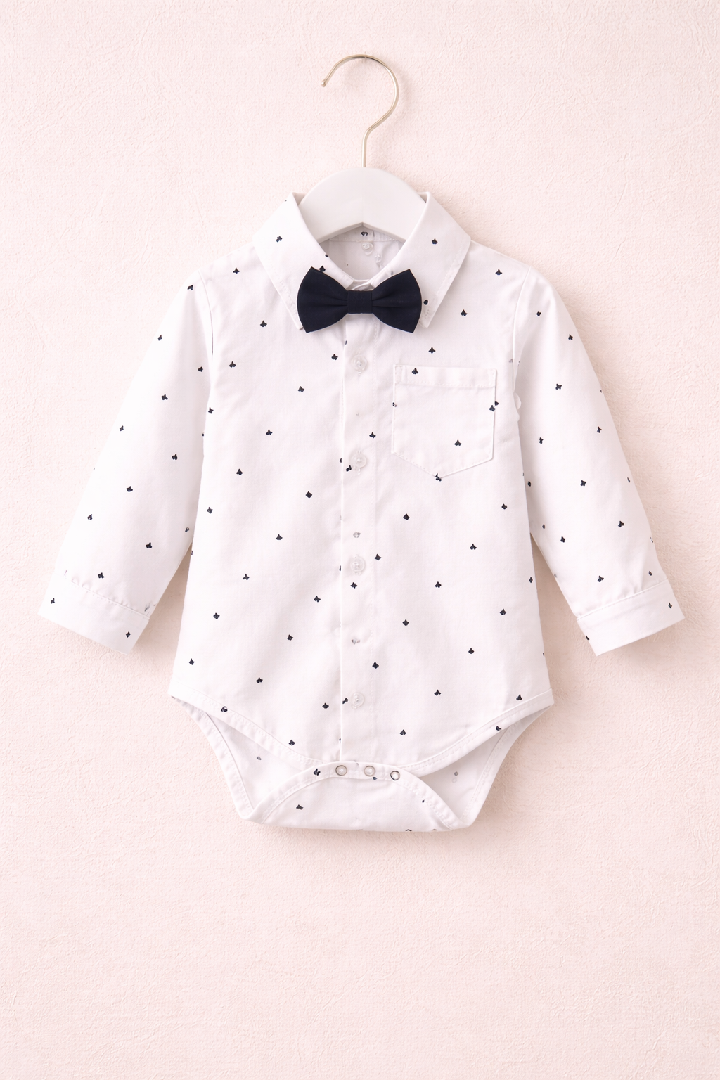 Baby Boy White Shirt Black Pants Set