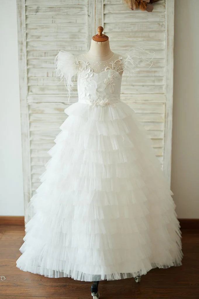 Flower Girl Dress - Luxury Handmade Ruffle Layers