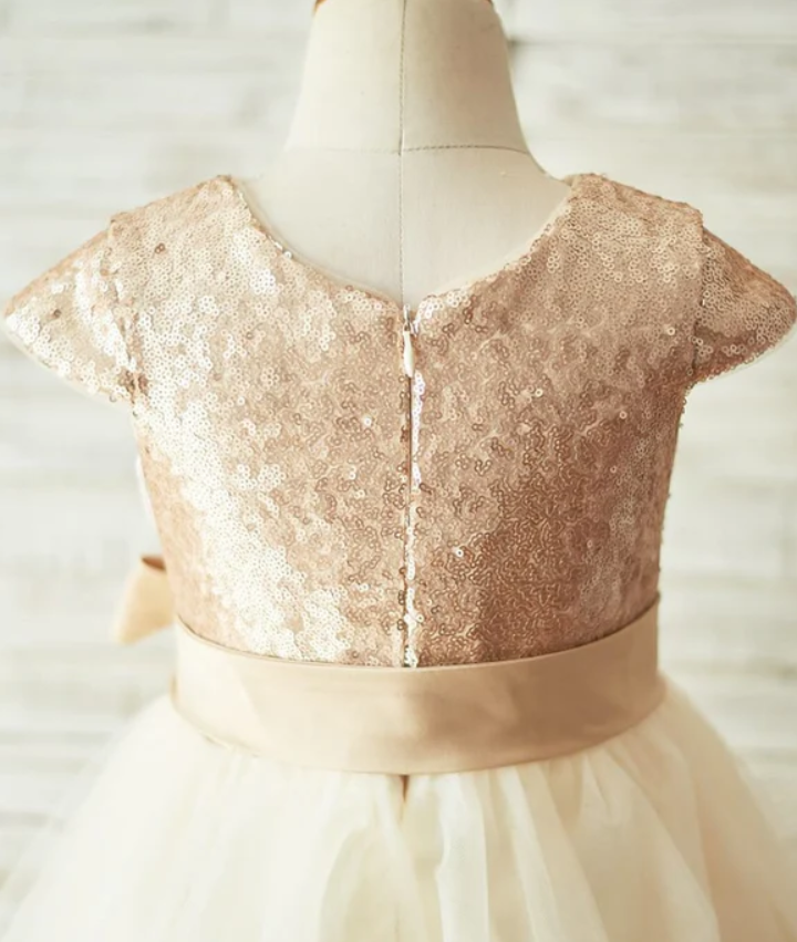 Boutique Gold Sequin Dress With Belt