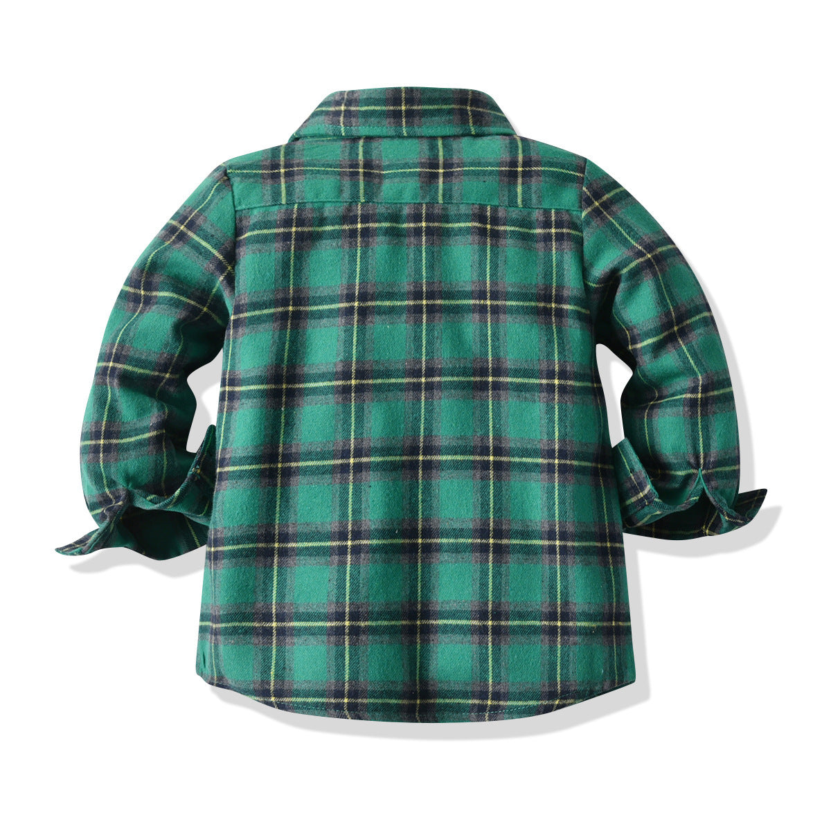 Boys Clothes Set Cotton Long Sleeve Green Shirt+Bow Suspender+Adjustable Denim Outfit