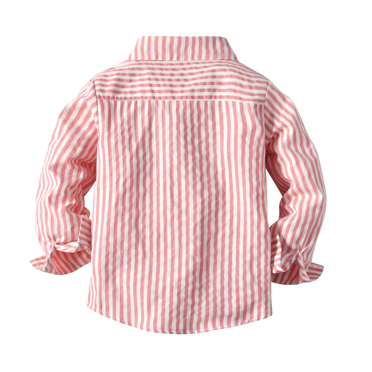Boys Cotton Long Sleeve Stripped Shirt With Bow