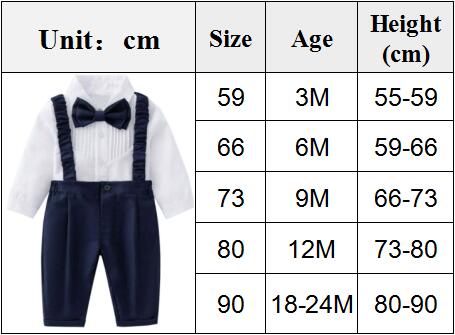 Baby Boy Suit Set - White Top Navy Pants