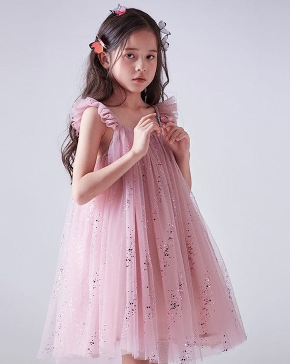Girls Pink Dress With Sparkles