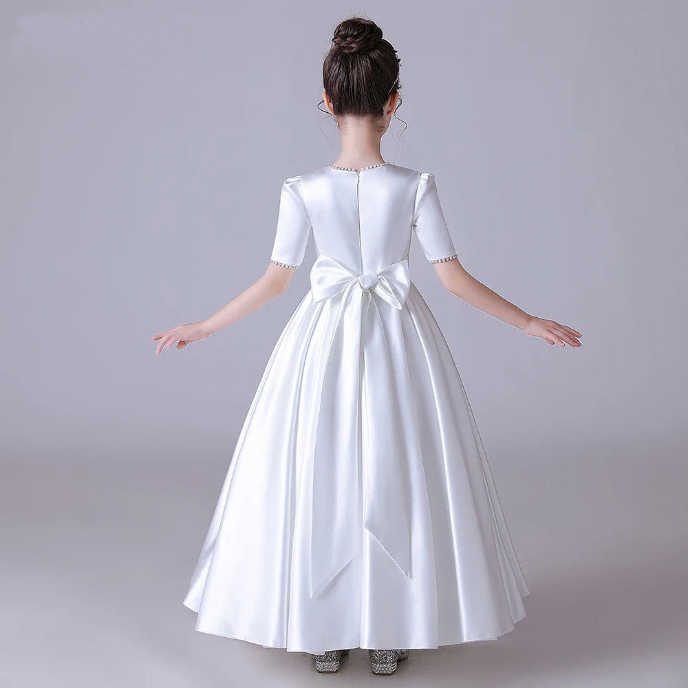 First Holy Communion Dress - Full Length Satin Dress