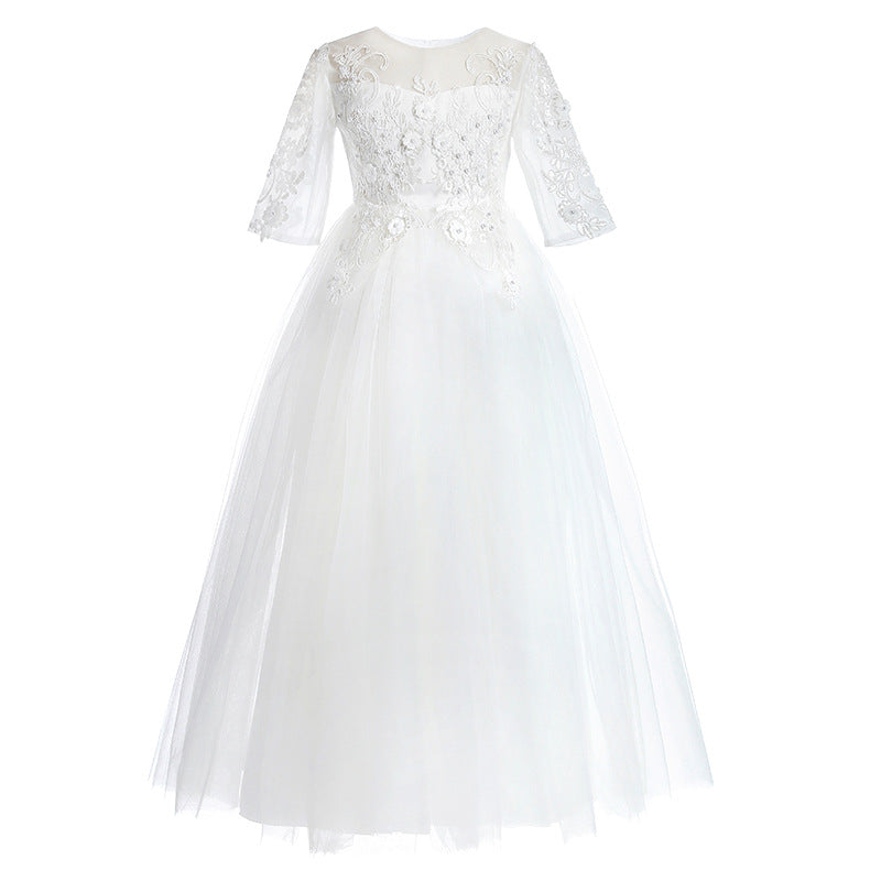 Half Sleeves Holly Communion Dress