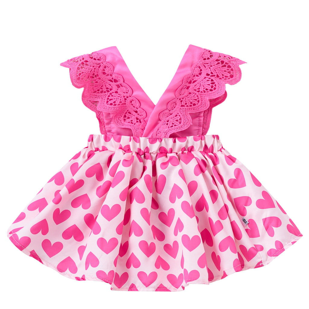 Baby Girl Pink Heart Romper With Headband
