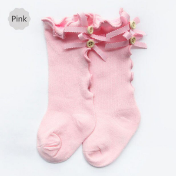 Baby Girl Socks Cute Knee Socks Pink