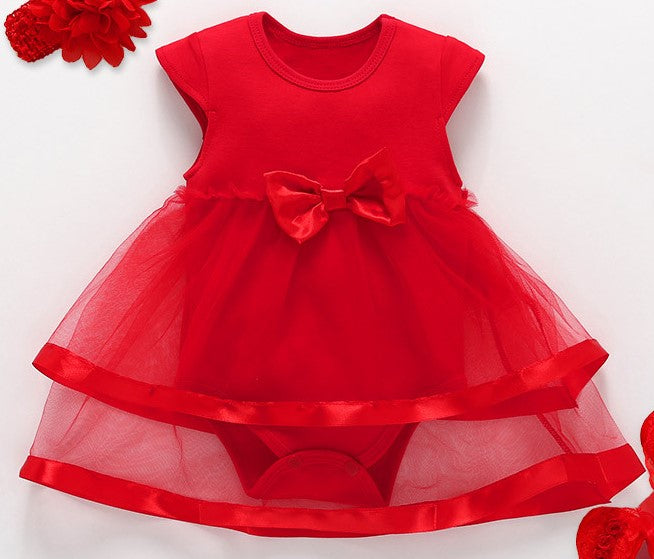 High Quality Baby Girls Beautiful Romper Red Dress