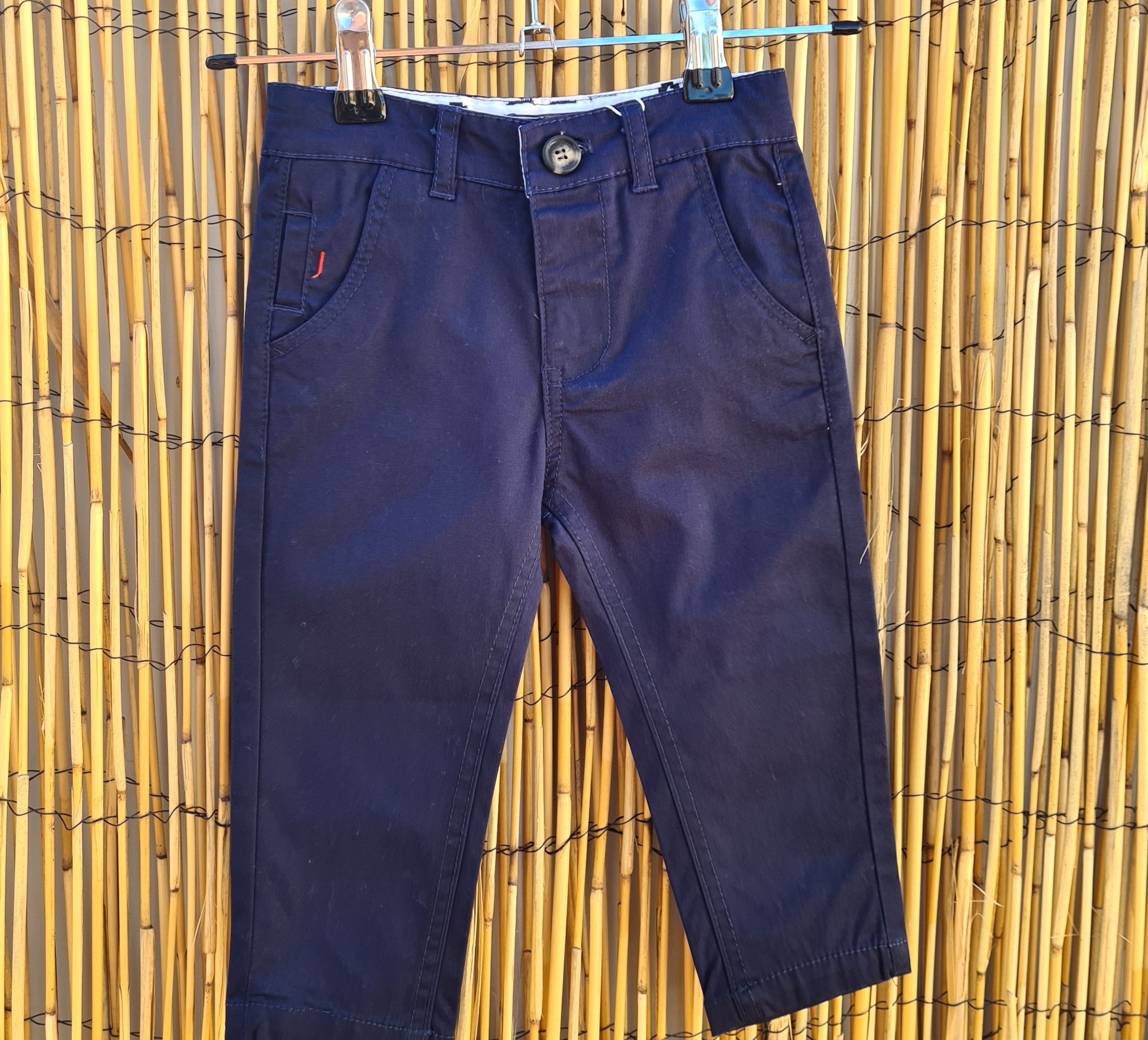 Boys Chino Navy Pant With Adjustable Waist
