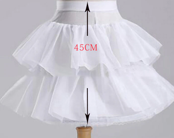 Hoop Ruffle Layer White Petticoat With 45cm Length