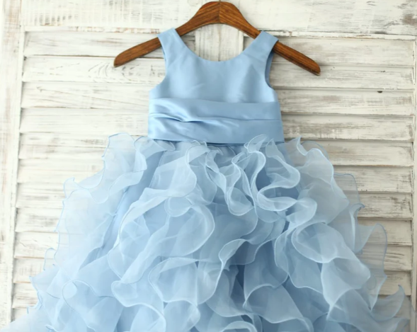 Copy of Mauve Satin Ruffle Organza Skirt Dress