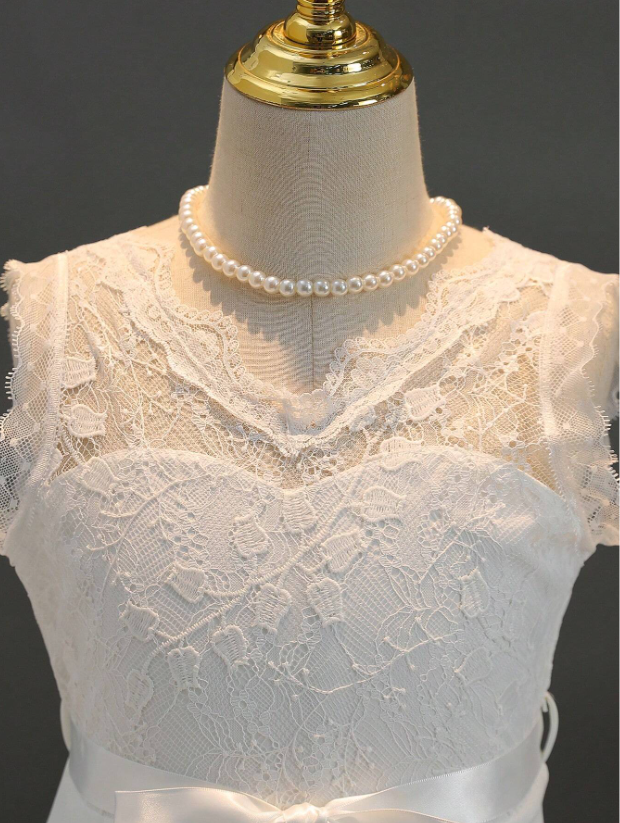 A Line First Communion Dress - V Neck