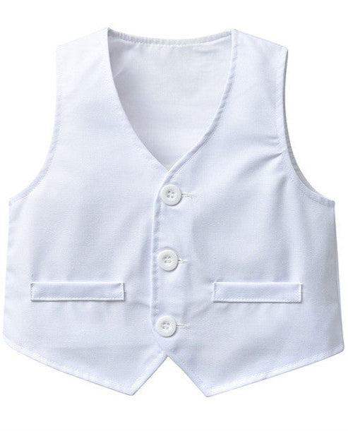 Baby Boy Baptism White Suit with Hat