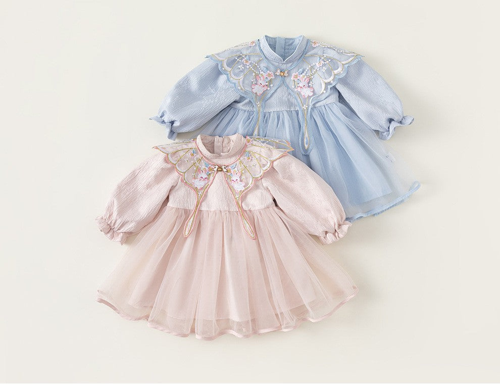 Little Girl Full Sleeve Blue Dress