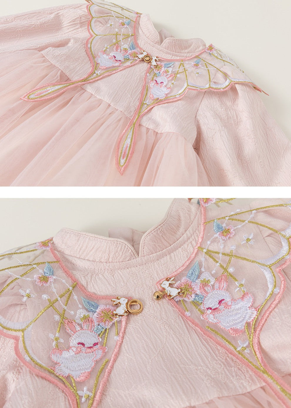 Little Girl Full Sleeve Peach Dress