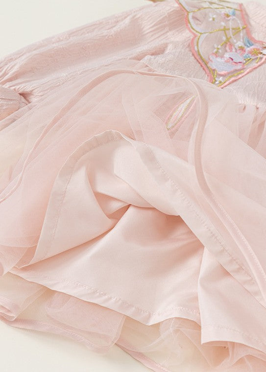 Little Girl Full Sleeve Peach Dress