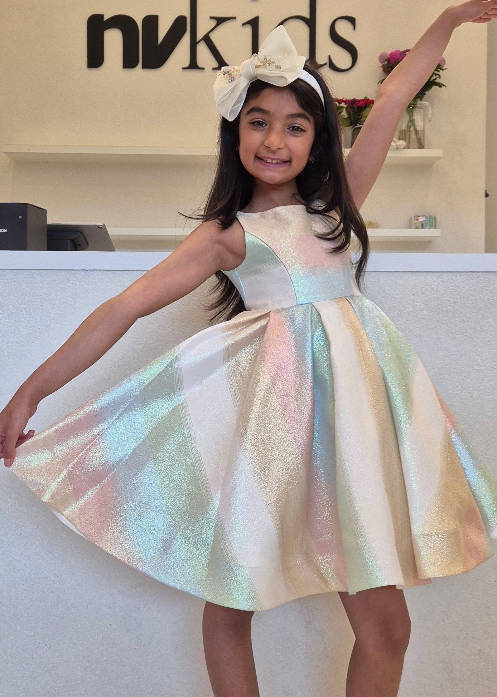 Little Girl Sparkling Rainbow Dress