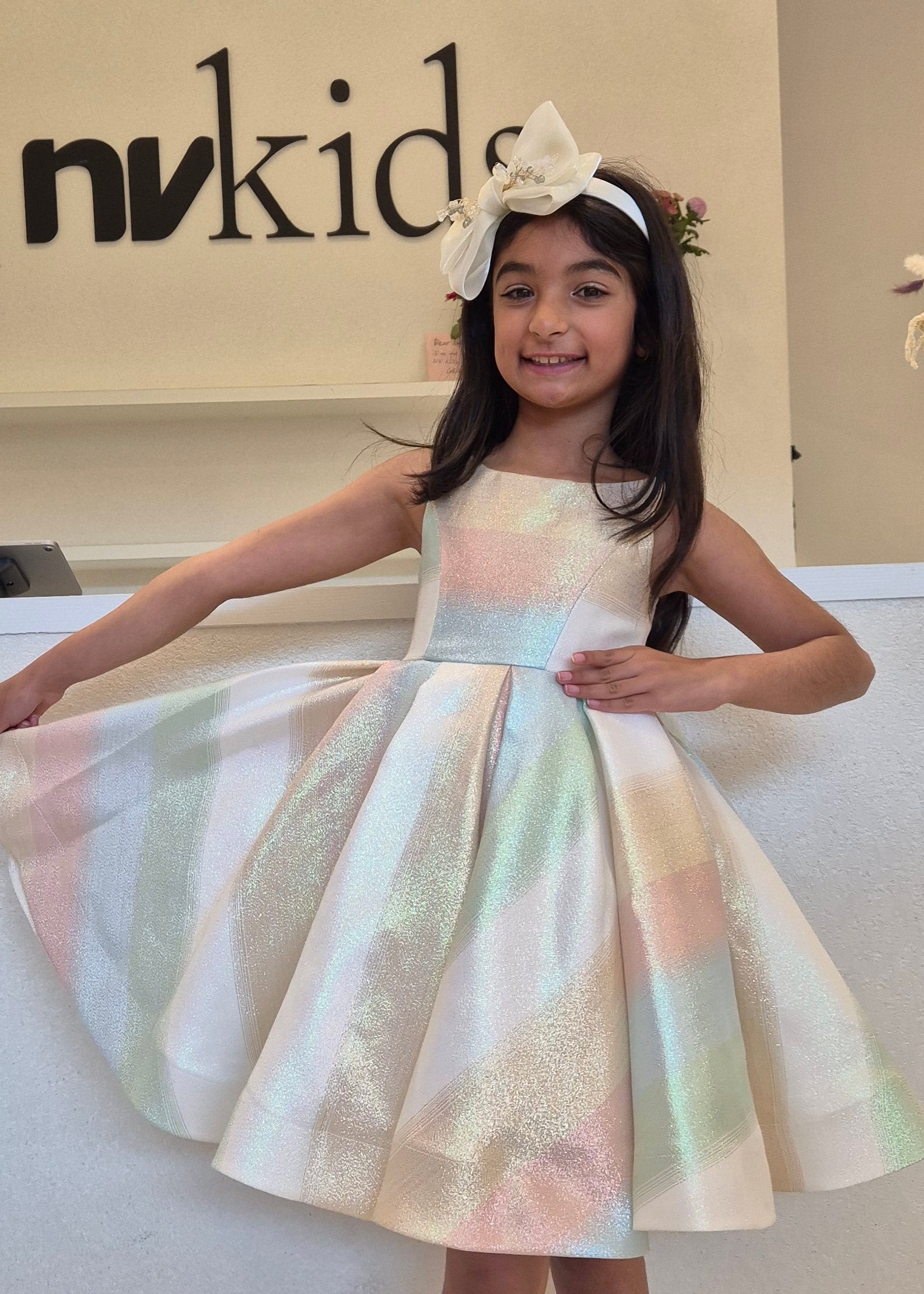 Little Girl Sparkling Rainbow Dress