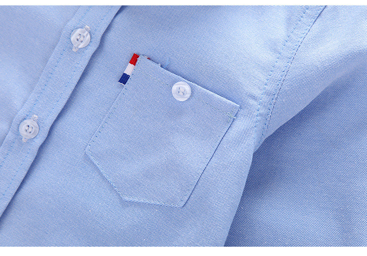 Boys Cotton Long Sleeve Blue Shirt