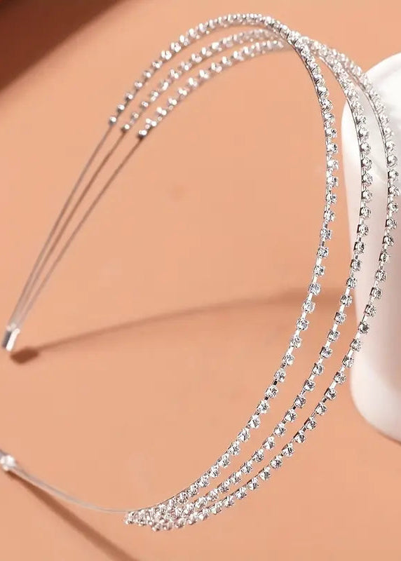Girls Silver 3 Layers Rhinestones Headband