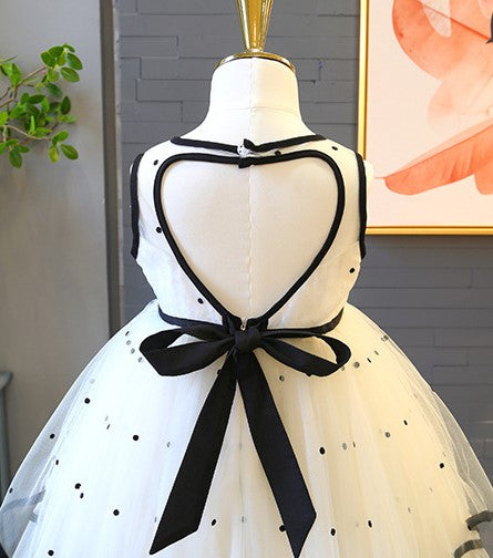 White Black Dress With Heart Cut Back