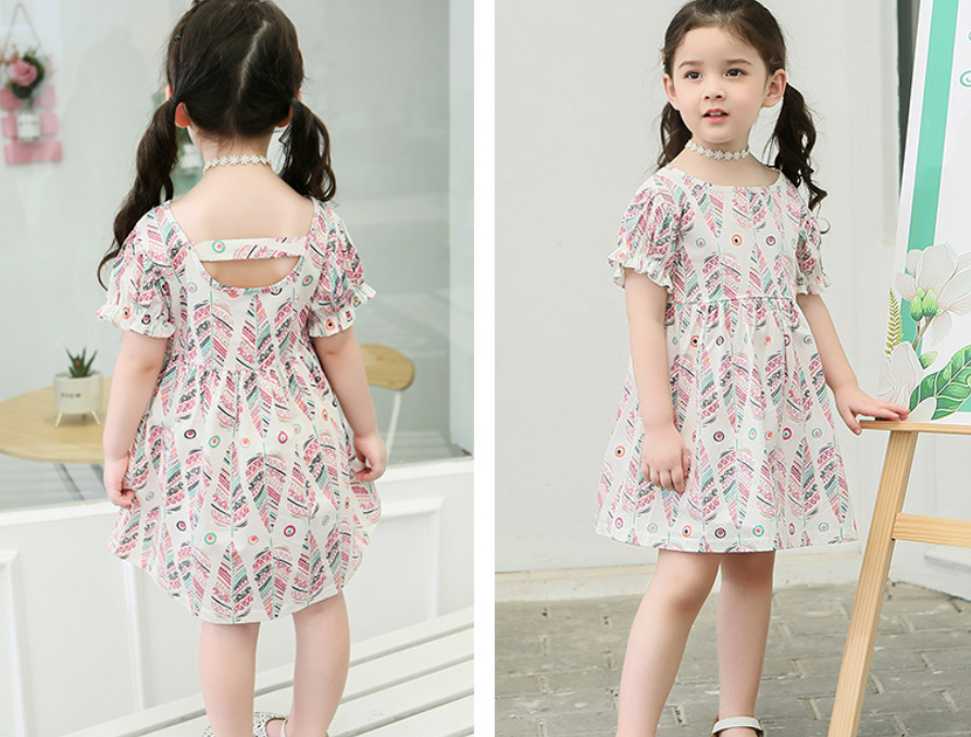 Girls Fashion Short Sleeve Cotton Dress